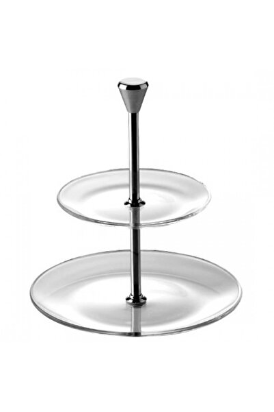 Vidivi 2-tier cake platter made of tempered glass, MOON collection, 15-21xh23cm