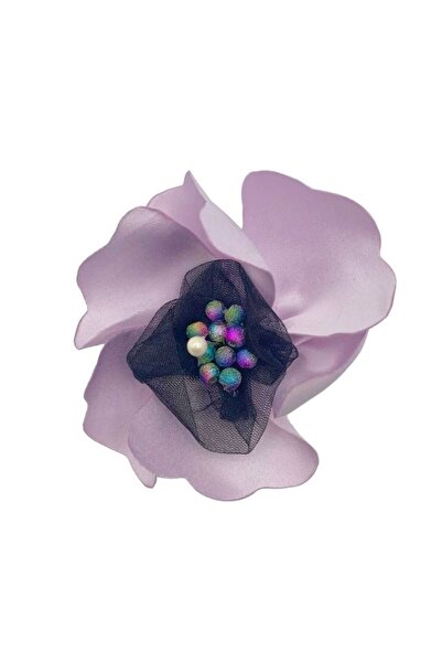 OEM Brosa Tip Mac Lila cu Miez Negru din Tul si Margele Colorate si un Singur...