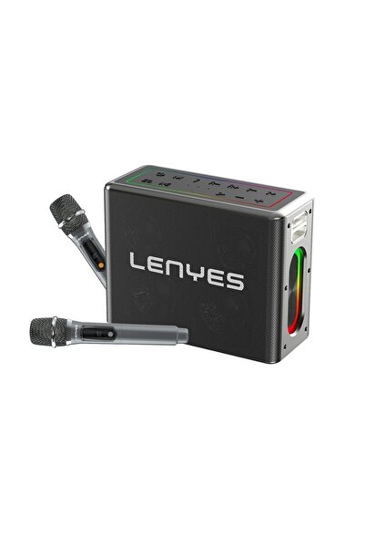 Lenyes S861، مكبر صوت لاسلكي محمول للحفلات مزود بميكروفونين قابلين لإعادة الشحن، خرج 150 وات، بلوتوث