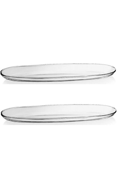 Vidivi Set of 2 oval tempered glass plates, FENICE collection, 30x 9.5cm
