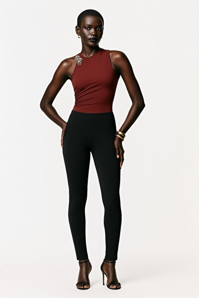 HAKKE Baskılı Şardonlu Full Likralı TAYT