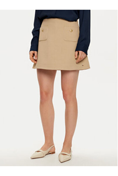 Tommy Hilfiger Women's Mini skirt WW0WW44994 Beige