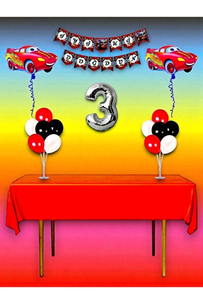 partylady 3 Year Old Cars Themed Birthday and Special Event Mega Combination Set