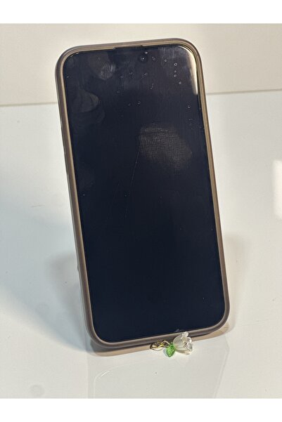 aysequlce beyaz çiçek telefon charmı toz koruma type c model - samsung-redmi ve iphone 15 ve üzeri için uygun