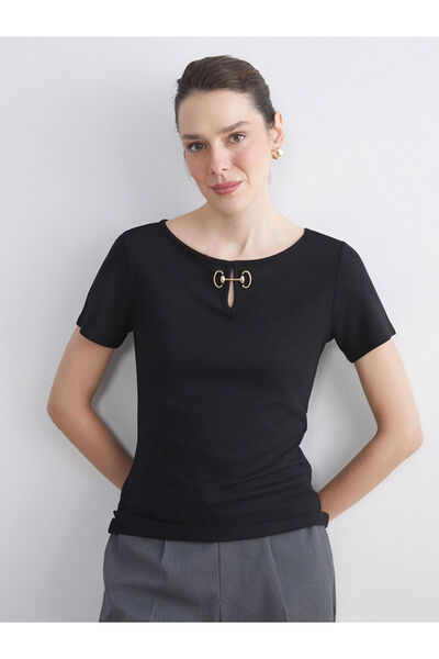 LC Waikiki Black Crew Neck Women's T-Shirt