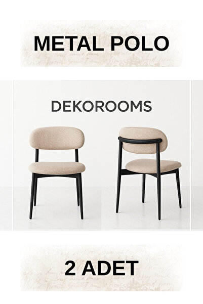 Dekoroom's 2 Adet, Metal Polo Sandalye,