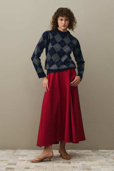 Fahhar بلوفر بنمط باكلافا رمادي