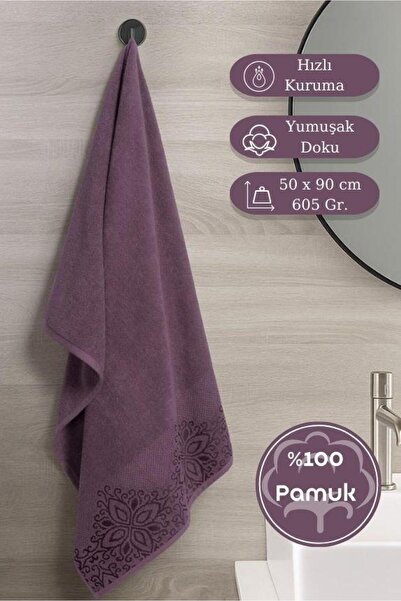 Karna Home Pamuk Tekli Havlu Jakarlı Klover - 50 x 90