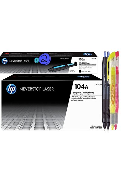 HP Original Toner/Drum Cartridge Set HP(103A) 2xW1103A Bk / HP(104A) 1xW1104A Bk, 2xPix Jestream and 2xText