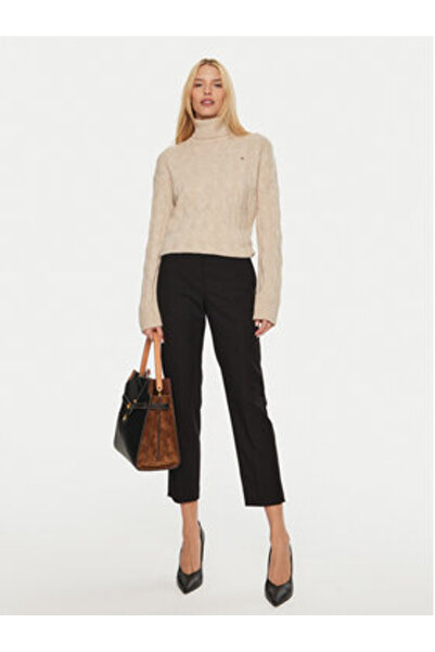 Tommy Hilfiger Pulover cu guler înalt pentru femei WW0WW43102 bej