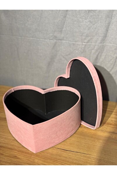 sivastarımçiçekçilik Pembe kadife kalpli kutu hediyelik kutu