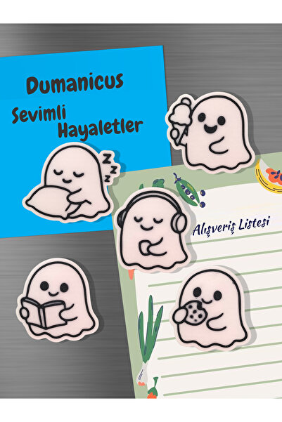 Dumanicus Sevimli Hayaletler Buzdolabı Magneti, Dolap Süsü 5'li Paket