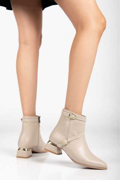 Dubais Shoes L01-Çapraz Toklı Kadın Günlük Bot Kısa Topuklu 4CM Topuk