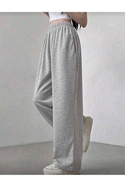 BERYY MODA Γκρι γυναικεία φαρδιά αθλητικά ρούχα μεγάλου μεγέθους, υψηλής ποιό...