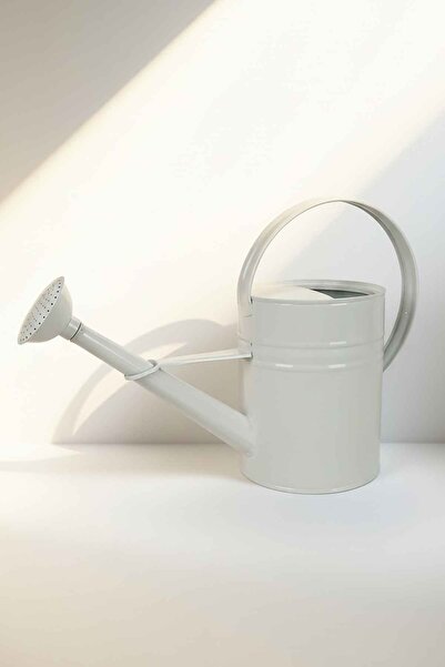 Desen Dekorasyon Olivia 3,5 Litre Metal Çiçek Bahçe Sulama Kabı Beyaz - Moder...