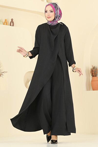 ModaMerve Omuz Tokalı Sofia Takım 2005FON792-MS Siyah