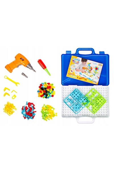 dalimag Montessori Skill Toy LikeSmart 'Creative Mosaic', Mosaic Type with Screws, Washers, Electric Screwdr