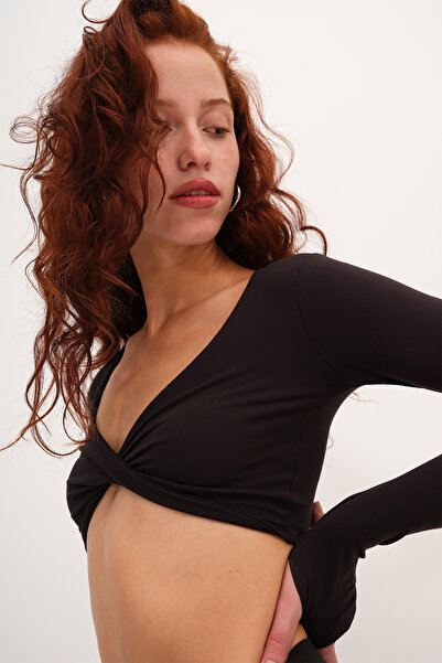 Addax Uzun Kollu Crop Bluz B0096