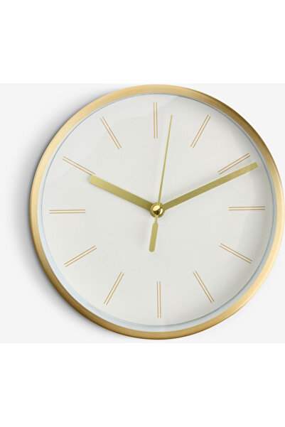 OBRO Ceas de perete decorativ rotund – Clasic, minimalist și silențios | Fără numere | Finisaj auriu elegant 15 cm