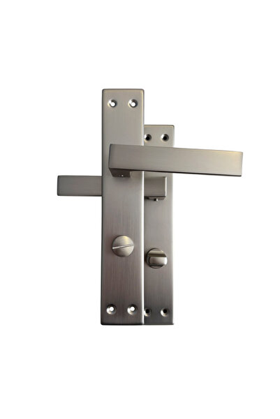 Erkul Aluminum Inox Wc Door Handle, Toilet & Bathroom Door Handle, Directionless Mounting Mechanism, (478-02-Wc-In)