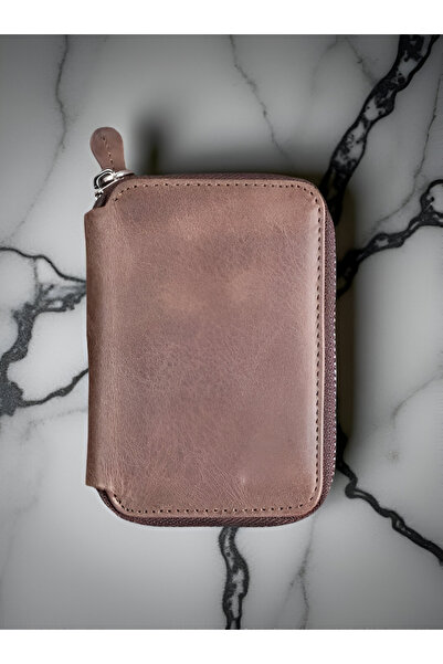 MODA محفظة جلد طبيعي بني للجنسين – 10 فتحات للبطاقات، 3 أقسام للنقود، جيب مخف...