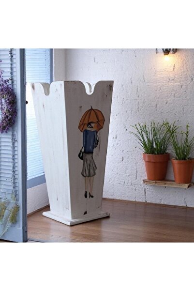 Decoratiuni Vintage Casa Retro Suport umbrele cu ornament de lemn antichizat,...