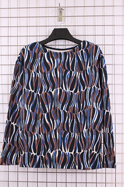 YXL COLLECTION Women's Plus Size Skirt Pleated Boat Neck Patterned Mother Blouse