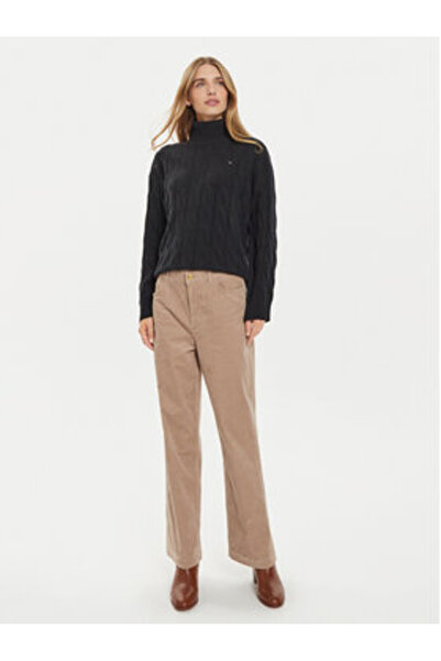 Tommy Hilfiger Pulover cu guler înalt pentru femei WW0WW43102 negru