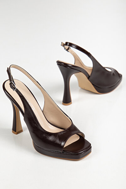 ALTIN TOPUK Дамски кафяви обувки с платформа и ток