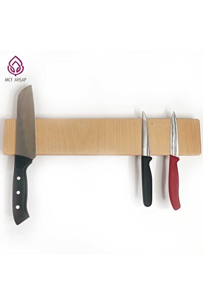 MCT Ahşap Mıknatıslı Duvara Monte Kayın Ahşap Bıçak Bloğu Ve Bıçak Tutucu - 6...