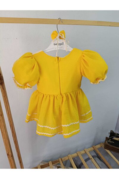 Minik Terzi Sarı fistolu elbise