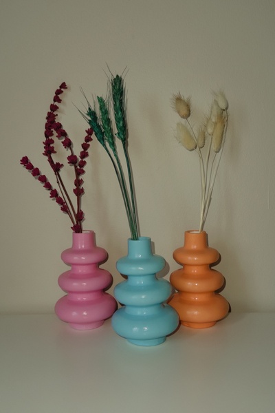 N&E Studio Spiral Görünümlü Vazo (Balon Form) | Minimalist Bohem Dekor Objesi