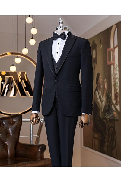 TerziAdemAltun İtalyan stil slim fit sivri yaka ceket pantolon damatlık set s...