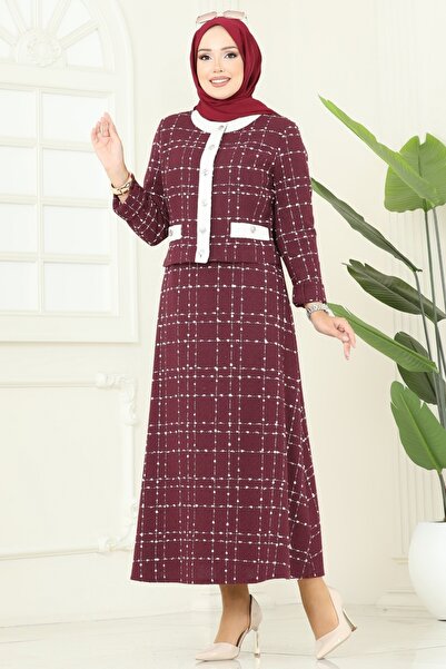 ModaMerve Ceketli Tüvit İkili Takım 1180S324-MS Bordo