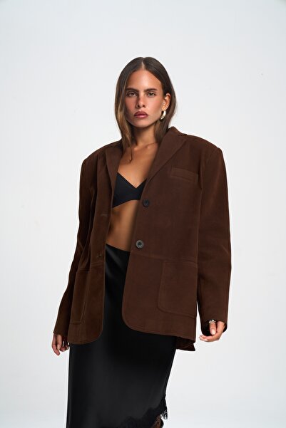 BOHEMAİ Orsina Yırtmaç Detaylı Kahve Blazer