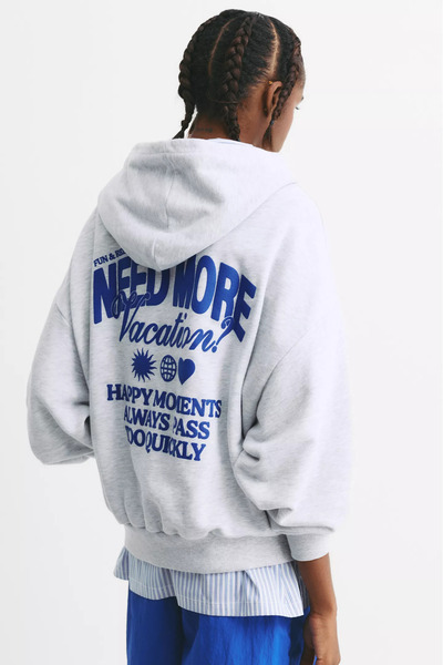 jansogroup NU URĂI IMPRIMAT cu glugă supradimensionat SWEA tricou MĂRIME MARE