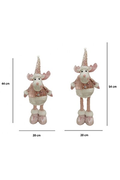 Flippy Διακοσμητικό Φιγούρα, Flippy, Τάρανδος, Τηλεσκοπικά Πόδια, Ρυθμιζόμενο Ύψος 44-54cm, Ροζ