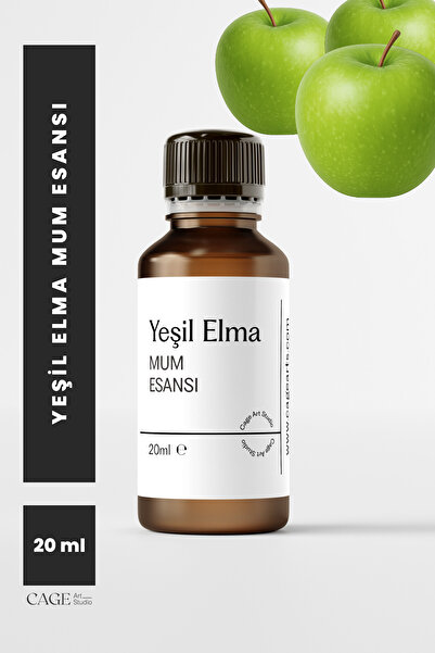 Cageartstudio Yeşil Elma Mum Esansı 20 Ml, Yüksek Kalite Mum Esansı, Mum Koku...