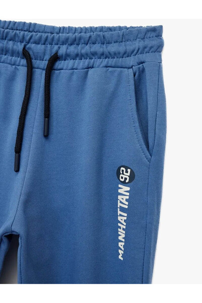 Koton με τύπωμα επένδυση fleece Jogger Blue ανδρικές παιδικές φόρμες 6WKB40123TK
