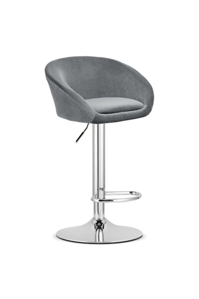 Artool Scaun de bucătărie/bar, Artool, East, rotativ, catifea, gri și argintiu, 53x46x81-103 cm