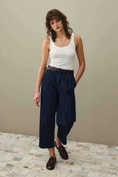 Fahhar Carrot Denim Pants Navy Blue