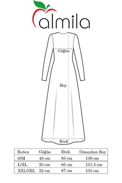 Almila Βαμβακερό μακρυμάνικο φόρεμα με λαιμόκοψη 2031