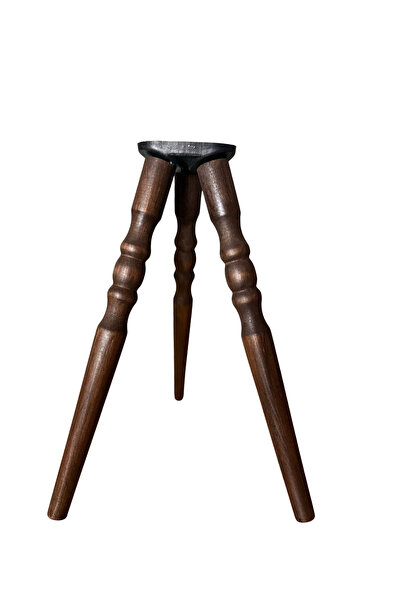 HAMADEX 47 cm Koyu Mese Torna Ahşap 3’lü Sehpa Ayağı Seti | 3 Adet Ayak + 1 A...