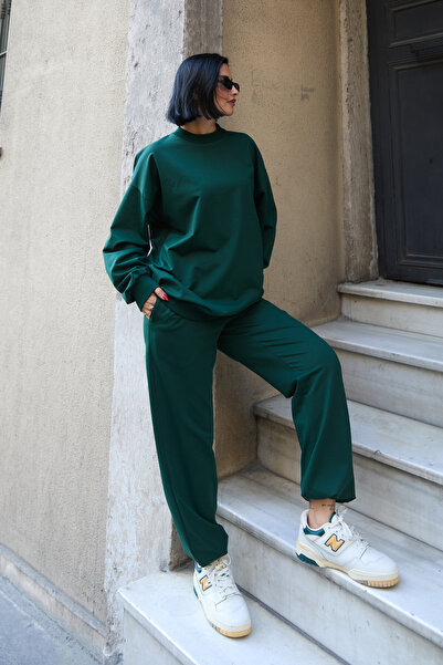 Mezka Regular Fit 2'li Takım Sweatshirt Beli Lastikli Jogger Eşofman Altı