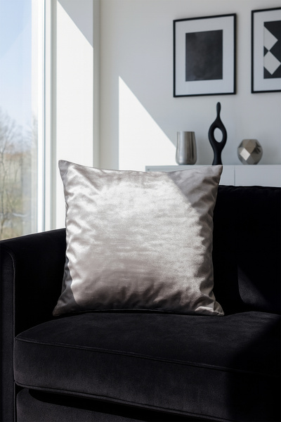 Premier Home Velvet Cushion Cover Silver V1 40X40