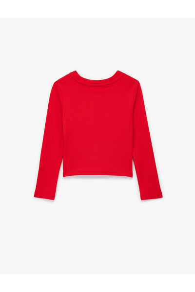 Koton Crew Neck Long Sleeve Cotton Atatürk Printed T-Shirt