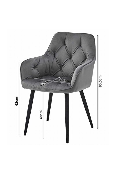 Artool Fotoliu în stilul unui scaun pentru bucătărie/living, Artool, York, catifea, metal, bej închis și negru, 56x62x83