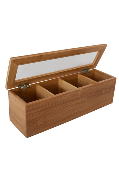 Raki Bamboo tea box with 4 compartments 30x9x9cm