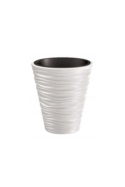 Prosperplast Decorative Flower Pot, Round, White, 18/37 L, 38.8x43.6 cm, Sand