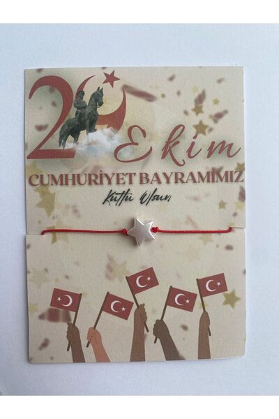 29 Ekim Cumhuriyet Bayramı Özel Şans Bilekliği (10 Adet)– Çocuk Parti Misafir Hediyesi